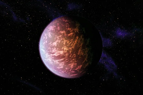 Exoplanet i en långt mörk rymd. Delar av denna bild tillhandahölls av NASA. — Stockfoto
