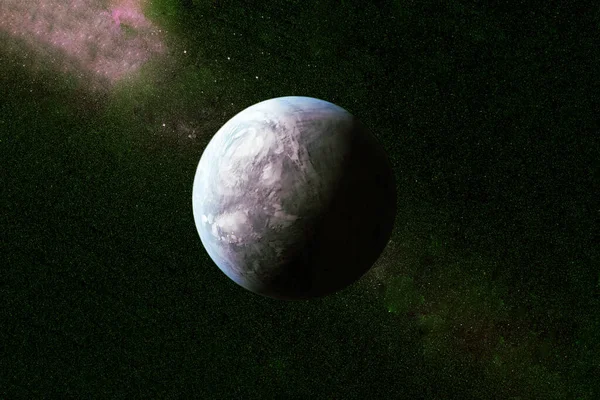 Exoplaneet in een verre donkere ruimte. Elementen van deze afbeelding werden geleverd door NASA. — Stockfoto