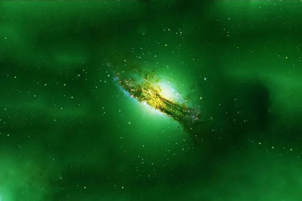 An unusual green galaxy. Elements of this image were furnished by NASA. High quality photo