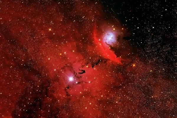 Parlak Kırmızı Galaksi Görüntünün Elementleri Nasa Tarafından Döşendi Yüksek Kalite — Stok fotoğraf