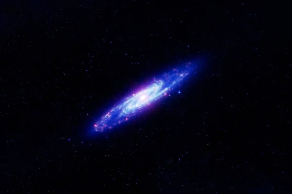 Blå Galax Med Stjärnor Delar Denna Bild Tillhandahölls Nasa Högkvalitativt — Stockfoto