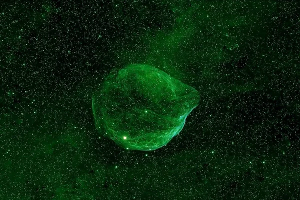 A beautiful green galaxy in deep space. Elements of this image were furnished by NASA. High quality photo