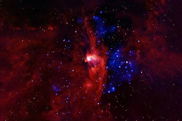 红色的太空星云。这张照片的内容是由NASA提供的. — 图库照片