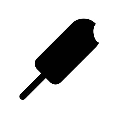 dondurma bir çubuk üzerinde vektör siyah silüeti