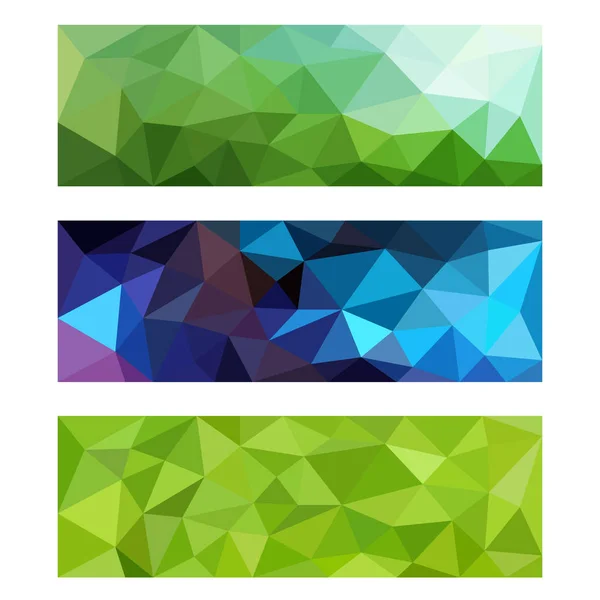 Farklı tonlarda poligon grafiklerinin üç dikdörtgen kapağının vektörü