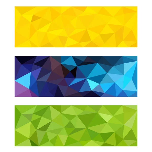 Farklı tonlarda poligon grafiklerinin üç dikdörtgen kapağının vektörü