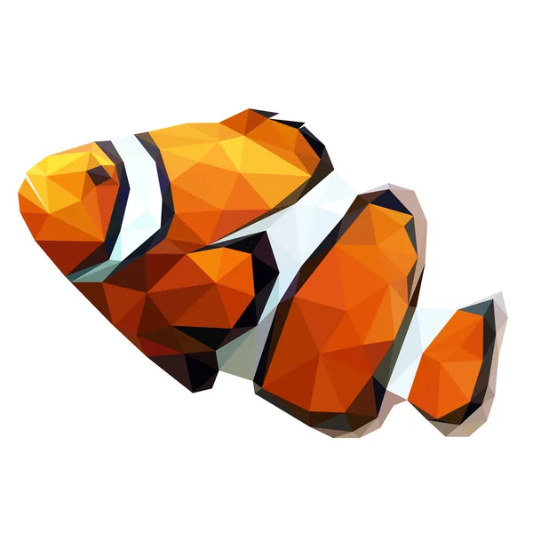 vektör siluet palyaço balık bir çokgen grafikte