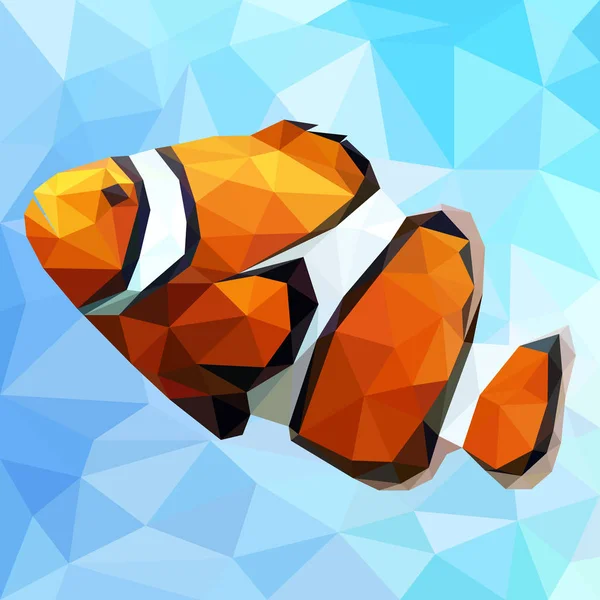 vektör siluet palyaço balık bir çokgen grafikte