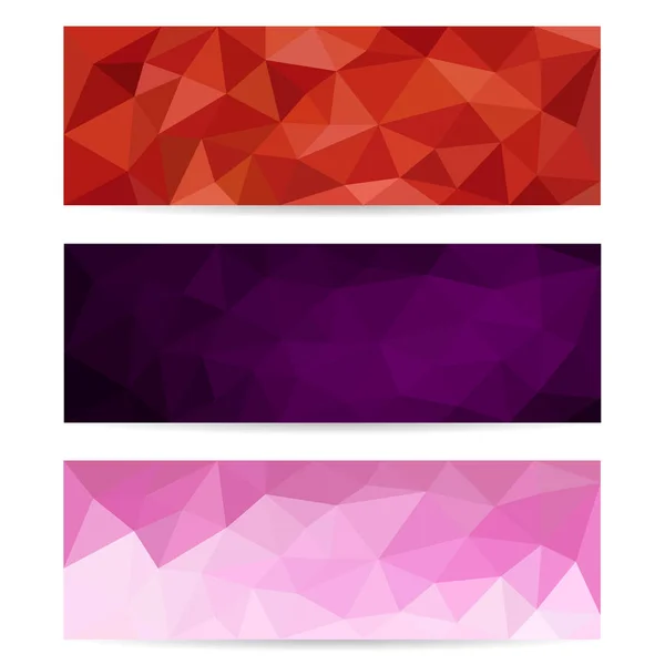 Farklı tonlarda poligon grafiklerinin üç dikdörtgen kapağının vektörü