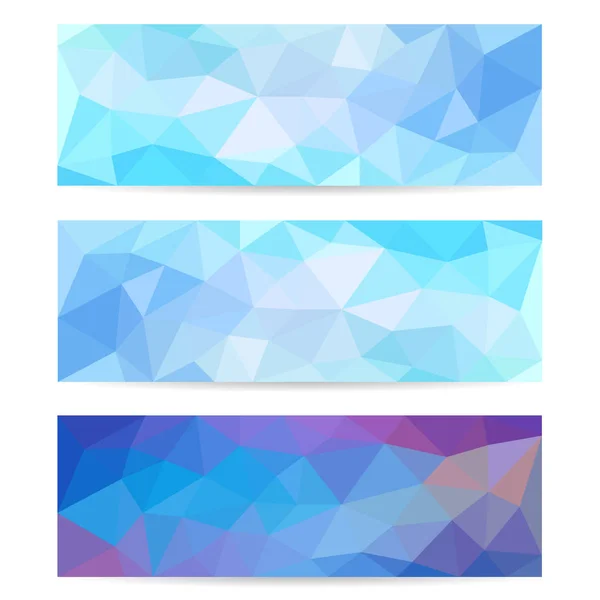 Set Polygonal Backgrounds Online Resources Different Bright Colors — Stock Vector