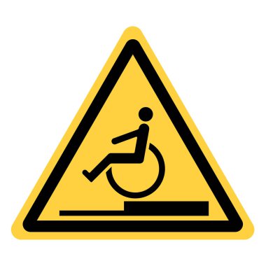 sarı üçgen Emanet işaretini aşılmaz engeller ile engelliler için vektör