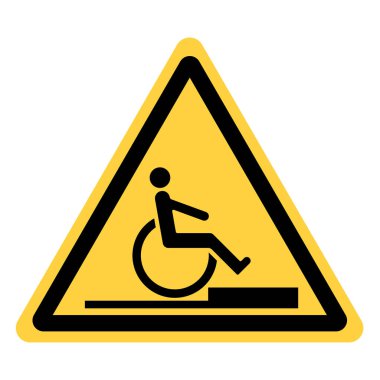 sarı üçgen Emanet işaretini aşılmaz engeller ile engelliler için vektör