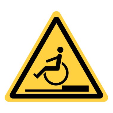 sarı üçgen Emanet işaretini aşılmaz engeller ile engelliler için vektör