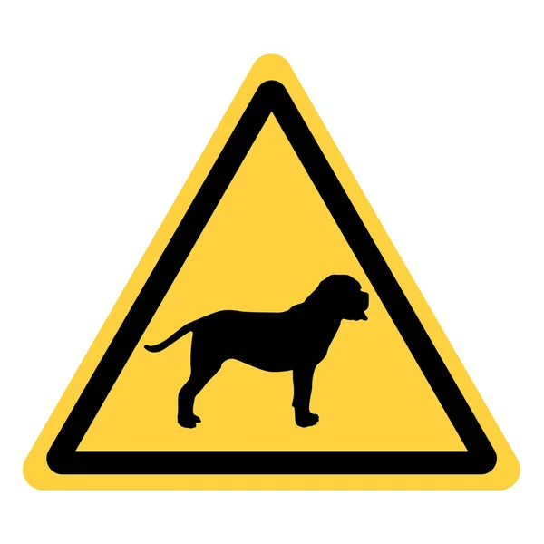 Διάνυσμα Κίτρινο Τρίγωνο Ασφαλείας Σιλουέτα Του Σκύλου — Διανυσματικό Αρχείο