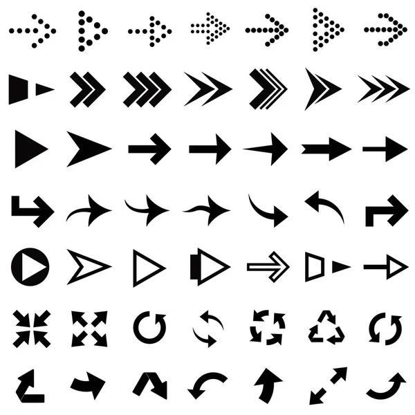 Yön okları farklı şekiller kümesi