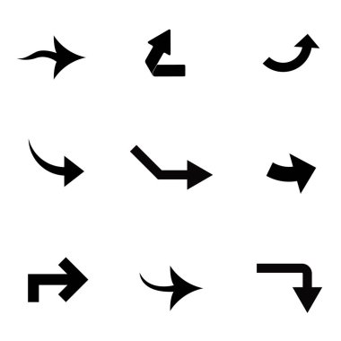 Yön okları farklı şekiller kümesi