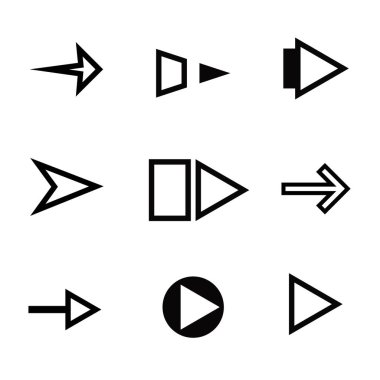 Yön okları farklı şekiller kümesi
