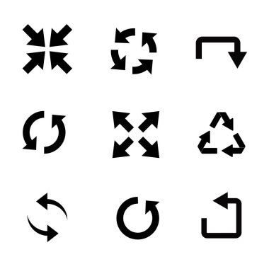 Yön okları farklı şekiller kümesi