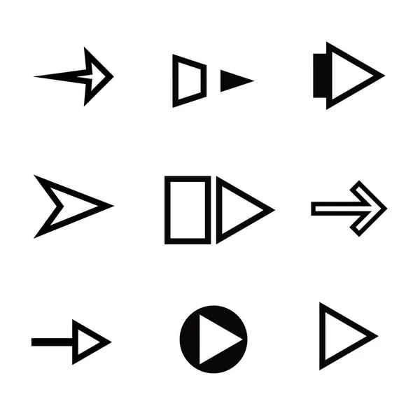 Ensemble Flèches Direction Différentes Formes — Image vectorielle