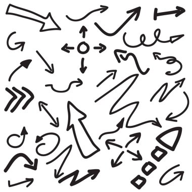 farklı şekiller çizilen okları el