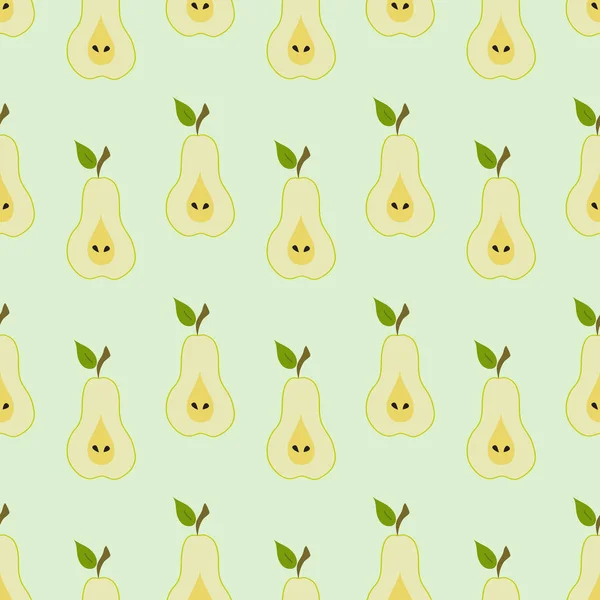 Hand Drawn Seamless Pear Pattern Light Background — Stock Vector