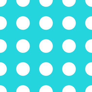 Turkuaz bir arka plan üzerinde beyaz daireler oluşan seamless modeli