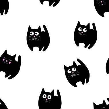 siyah mühürler farklı duygular ile Seamless modeli