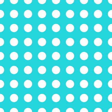 Turkuaz bir arka plan üzerinde beyaz daireler oluşan seamless modeli
