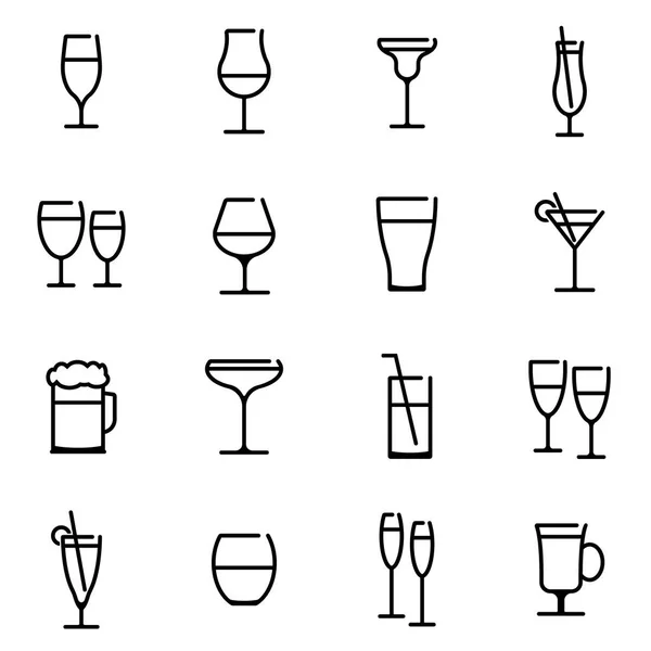 alkol gözlüklü on altı kontur web simgelerin ayarlamak