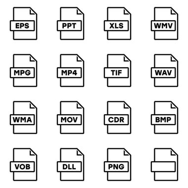 On altı kontur simgeleri bir dizi farklı çözünürlük dosyalarla