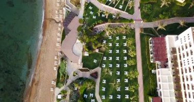 Yunanistan, 4k otel denizin havadan görünümü