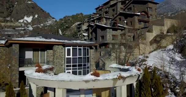 Top view of the mountain town of andorra la vella, catalonia — Stock Video