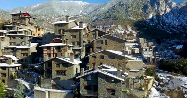Vista Superiore Montagna Città Andorra Vella Catalogna Video — Video Stock