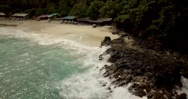 Tropisch strand, luchtfoto, 4k video, Indonesië — Stockvideo