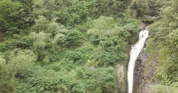 Schöner fallender wasserfall, wünsch bali indonesien, — Stockvideo