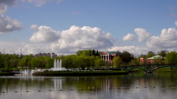 Bella vista sul lago nel parco, Europa , — Video Stock