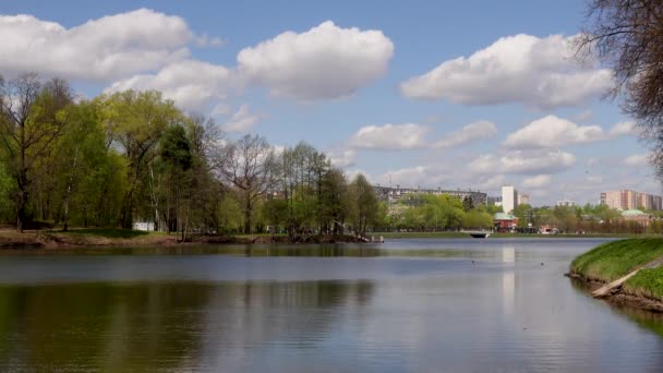 Vacker utsikt över sjön i parken, Europa, — Stockvideo