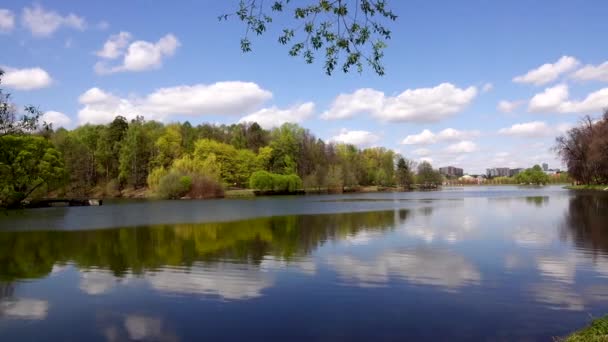 Piękny widok na jezioro w parku, Europa, — Wideo stockowe