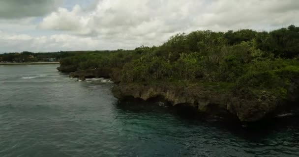 Widok z góry pięknego wybrzeża Morza Karaibskiego — Wideo stockowe