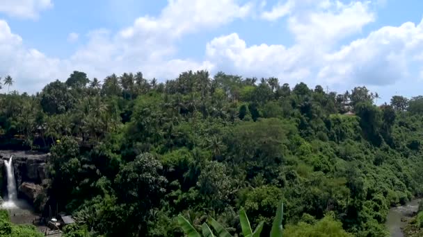 Prachtige trapsgewijze waterval in de tropische jungle, — Stockvideo