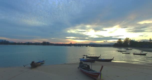 Fotografia Lotnicza Mostu Sarasin Połączyć Wyspy Phuket Prowincji Phang Nga — Wideo stockowe