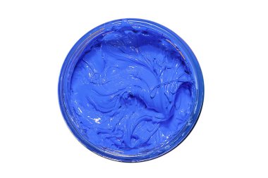 mavi renk boya kırpma yolu ile şeffaf şişe.