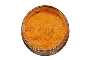 üstten görünüm kırpma yolu ile turuncu renk. Turuncu, sarı ve kırmızı bir kombinasyonudur. Turuncu olur.