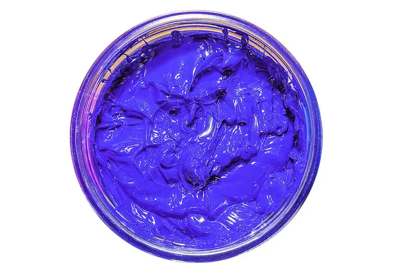 Pintura Color Azul Botella Transparente Con Camino Recorte — Foto de Stock