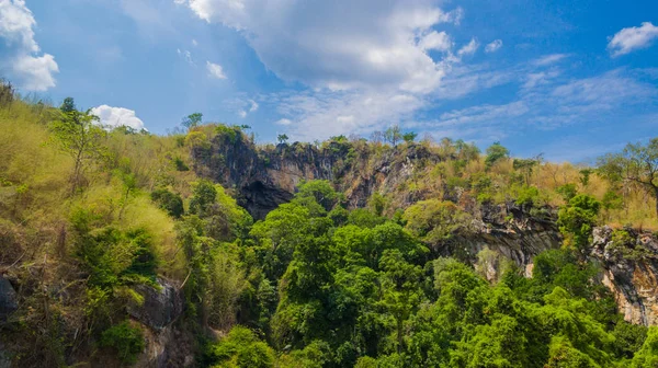 Αεροφωτογράφηση Τοπίο Του Σπηλαίου Thanlod Yai Thanlod Noi Σπήλαιο Μεταξύ — Φωτογραφία Αρχείου