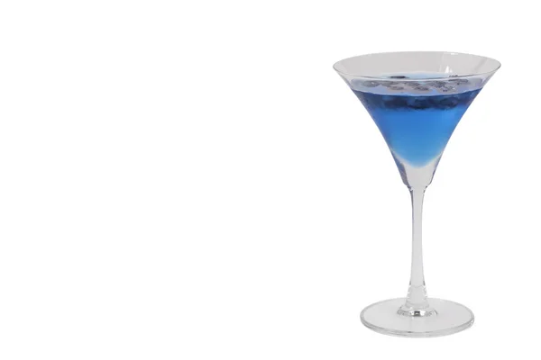 Ein Glas Blaubeere Blauem Wasser Auf Weißem Hintergrund Mit Schneideweg — Stockfoto