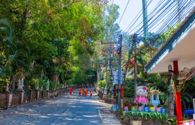 Chiang Rai, Tayland - 24 Şubat 2018:Wat Prathat Doi Waodani veya siyah akrep Tapınağı, Mae Sai Chiang Rai sınır kapısı Mai Sai Tachilek Myanmar.