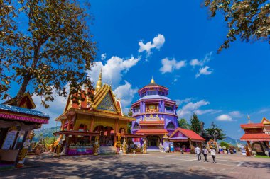 Chiang Rai, Tayland - 24 Şubat 2018:Wat Prathat Doi Waodani veya siyah akrep Tapınağı, Mae Sai Chiang Rai sınır kapısı Mai Sai Tachilek Myanmar.
