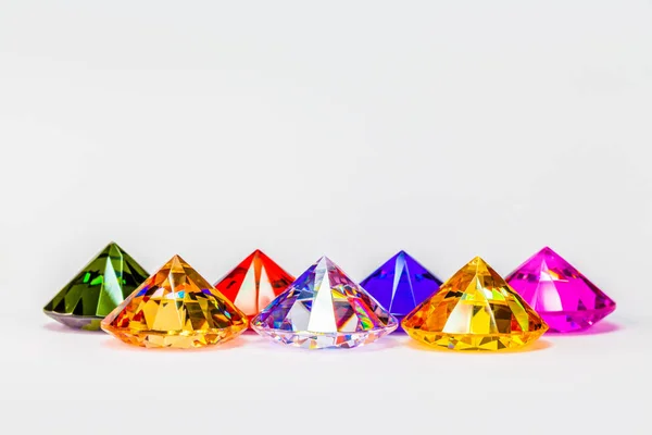 Kolorowe Diamenty Tle Miejsca Kopii — Zdjęcie stockowe
