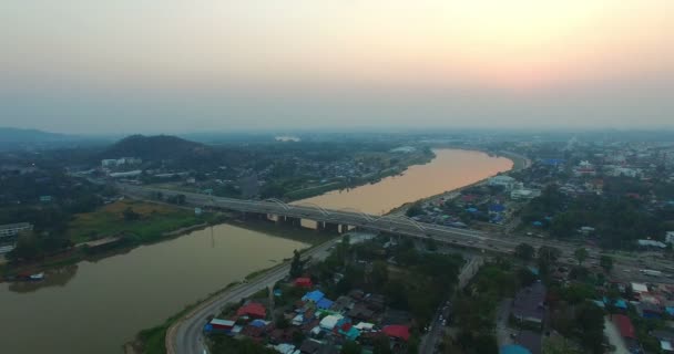 Řeka Chao Praya Narodila Pak Nampho Nakhon Sawan Provincie Čtyři — Stock video